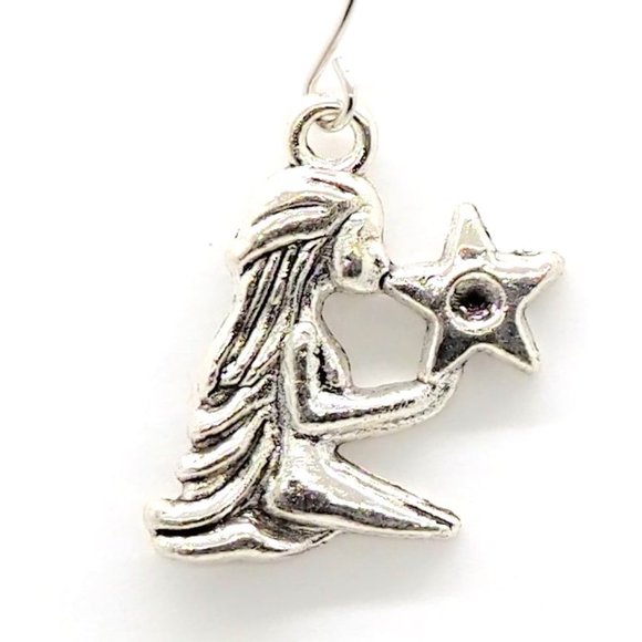 Silver Star Virgo Earrings - Picture 3 of 4